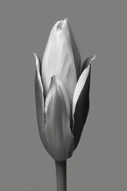 a tulip using multiple shades of grey