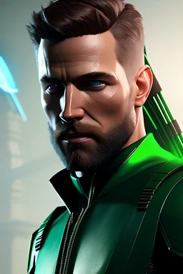 Green Arrow, face, marvel comics, photorealism, hdr, 16k, octane effect, unreal engine, cinema 4d, PORTRAIT