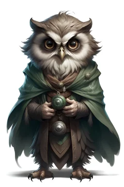 Northern Saw-whet Owlin Human Size Sorcerer from Dungeons and Dragons, young inexperienced