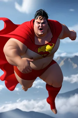 fat superman, ultra realistic, 4k, ultra detail