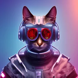 Gato DJ cyberpunk