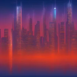 City skyline at dusk with reflections on foreground sci di girl cute hd red