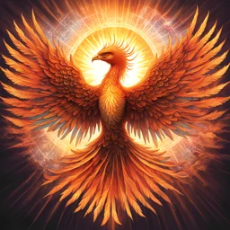 *Central Image:* A majestic phoenix soaring upward with outstretched wings. - *Background:* A radiant sun setting behind the phoenix, symbolizing power and energy. - *Wings:* Each wing incorporates intricate patterns resembling circuitry and electrical components, portraying the integration of technology. - *Tail Feathers:* These feathers transform into bolts of electricity, emphasizing the dynamic and electrifying aspect of power technologies. - *Color Palette:* Use warm tones
