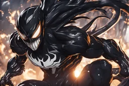 Symbiote in 8k solo leveling shadow artstyle, goku model, full body, intricate details, highly detailed, high details, detailed portrait, masterpiece,ultra detailed, ultra quality