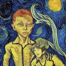 Boy alien and girl alien by van gogh