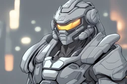 protogen with gray fur with a visor
