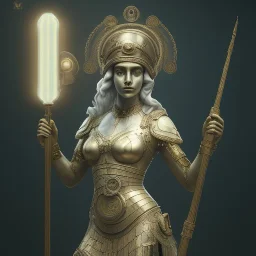 a greek marmor statue of athena, steam punk, scary, horror, realistic, made in octane, cinematic, movie, CGI, ultra-realistic, extremely detailed octane rendering, 8K, VRAY Super Real ar 2:3, dof photorealistic futuristic 50mm lens hard lighting dark gray tintype photograph, realistic lighting, sephia colors