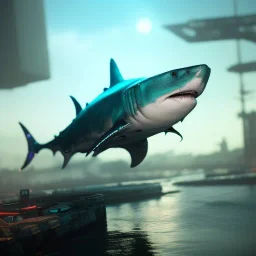 cyberpunk cyber shark deep water unreal 5, octane render, cinema4d, redshift render, hyper realistic, cenematic, vibrancy, synthwave, retouch, centered, dynamic lighting, dramatic lighting, 4k, highly detailed, attractive beautiful, realistic, virtual reality, epic composition, holographic,