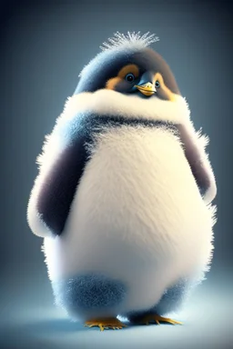 cheery penguin avatar full body in fluffy material