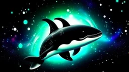 Зшсегку of pretty killer whale on space background