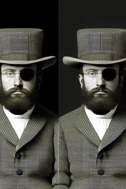 Stereoscope pattern image of a man shaded