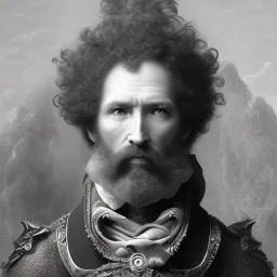 Gustave Doré character using gamepad, in the style of Gustave Doré black and white illustration