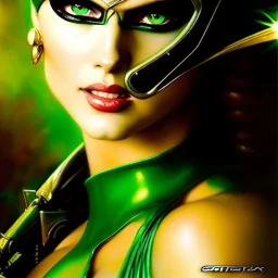 portrait 'beautiful Sexy Busty CatWoman',crystal clear green eyes,painting by gaston bussiere, greg rutkowski, yoji shinkawa, yoshitaka amano, tsutomu nihei, donato giancola, tim hildebrandt, oil on canvas, cinematic composition, extreme detail,fit full head inside picture,32k