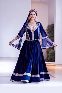 create a video of beautiful azerbaijani lady wearing traditional clothing dancing with sari gelin famous song and music of azerbaijan in a pretty villa garden