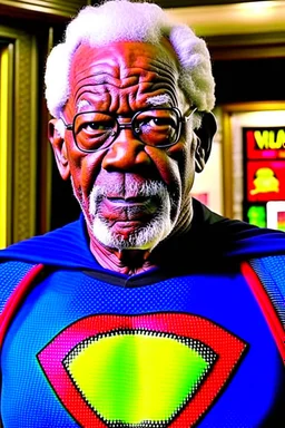 morgan freeman dressed as superman