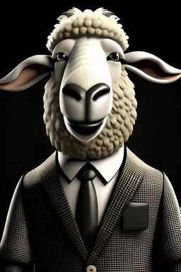 خروف مضحك انيق يلبس بدلة،مذيع