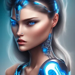 cyberblue, head, women, portrai, tron