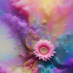  pastel colors, abstract art, flowers cascade