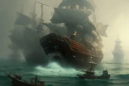 shipwreck, a fantasy digital painting by greg rutkowski and james gurney, trending on artstation, highly detailed