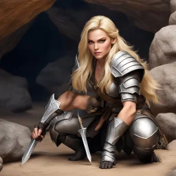 blonde warrior crouching cavern Batch Promote