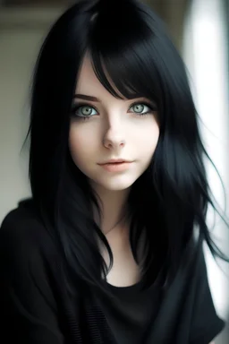cute girl with black hair