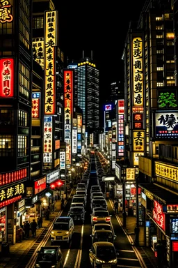 Photograph of the strrets of Tokyo at night