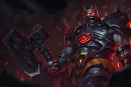 Huge Sion 8k sci-art drawing style, white ghoul, Jaw iron, big muscles, huge hatchet, league of legends them, neon effect, apocalypse, intricate details, highly detailed, high details, detailed portrait, masterpiece,ultra detailed, ultra quality