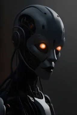 anime, a chat robot that stares at the camera like its the prettiest demon he has ever seen, its such a perfect day, motion blur, smoke, 8k, downlight, soft light, depth of field, photorealism, trending on art station, lotsa detail