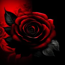 Create black rose and red background