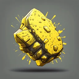 yellow cartoon asteroid stylized