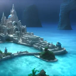 lost underwater city, Poseidon, highly detailed, cinematic, ultra photorealistic, ultra realistic, volumetric lighting, sun shafts, spectral