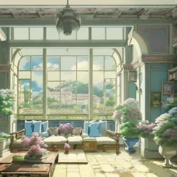  Living room with a big full wall window view on mediterranean city on sea , Ligurian architecture,interior design,point of perspective,by Jean Baptiste Monge, Epic cinematic, brilliant stunning, intricate, meticulously, detailed, dramatic atmospheric, maximalist digital matte painting