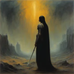 [art by Zdzisław Beksiński] In the midst of a raging war, amidst the clash of swords and the cries of the fallen, a figure stood tall. A woman unlike any other, her muscles rippled beneath her armor, a testament to her strength and resilience. She was a Roman Centurion, a warrior of unmatched skill, commanding respect from both friend and foe alike.