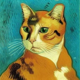 Portrait of a cat by Van Gogh