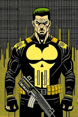 punisher sku;; satoshi nakamoto in the style of Hiroshi Nagai