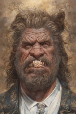 Presidential portrait - Ron Perlman as the beast from Beauty and the Beast TV show - by Boris Vallejo