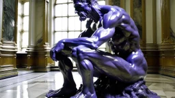A purple cybernetic realm painted by Auguste Rodin