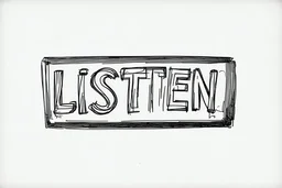 Sketch of a cd with the word LISTEN