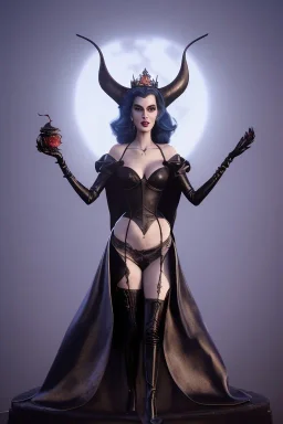 Carmen Dell`orifice as evil queen in black leather, leather, busty, cleavage, angry, stern look. character design by cory loftis, fenghua zhong, ryohei hase, ismail inceoglu and ruan jia. unreal engine 5, artistic lighting, highly detailed, photorealistic, fantasy