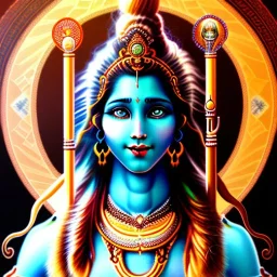 Shiva, art nouveau, portrait