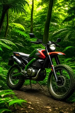 Hero motorcycle in jungle