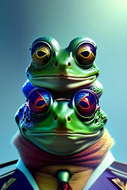 award winning portrait of a male anthropomorphic rainbow frog james bond. character design by cory loftis, fenghua zhong, ryohei hase, ismail inceoglu and ruan jia. unreal engine 5, artistic lighting, highly detailed, photorealistic, fantasy