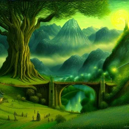 Epic Drawing of scenery of The LOTR estilo Van Gogh 4k