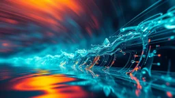 Exciting photograph that works like an escape from the world, and works as a world to escape to, dreams of vintage composition, extreme 3D water drop art of a hyper surrealism, abstract, lines speed lines motion blur, geometric path, lines of force, flux, beautiful, mysterious, scintillating, fluid