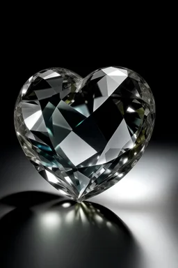 A heart made from glass Polished like a diamond