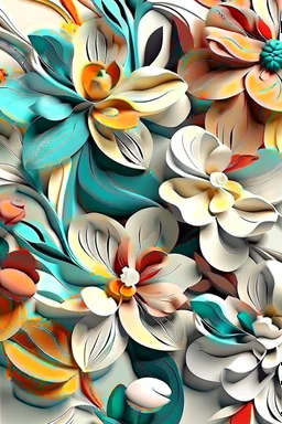 flowers floral pattern in the style of Georgia O’Keeffe 3d