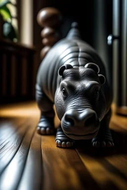 me using a hippo as a doormat,shot on Hasselblad h6d-400c, zeiss prime lens, bokeh like f/0.8, tilt-shift lens 8k, high detail, smooth render, down-light, unreal engine, prize winning