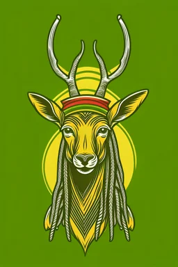 a deer as an Rastafari vector logo