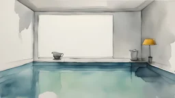 Water color Painting. Minimal. Room. Iran. new yorker.