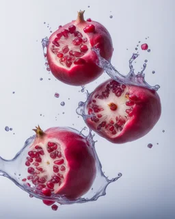 pomegranate are refracted under water